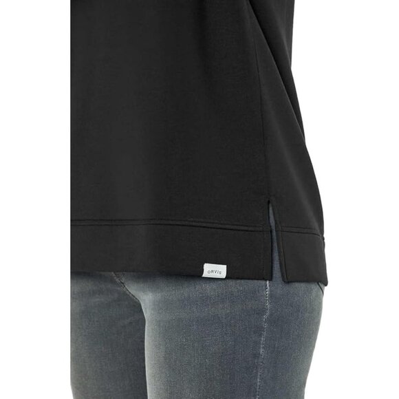 Orvis Women's V-Neck Dropped Shoulders Sweatshirt, Small, Black - Picture 4 of 11